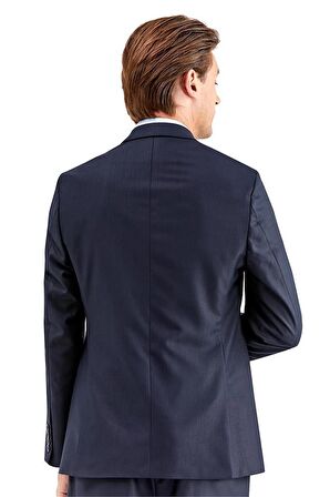 Gabardin Kırlangıç Yaka Astarlı 6 Drop Slim Fit Dar Kesim Takım Elbise 1001220011 Lacivert