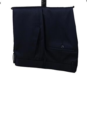 Desenli Armürlü Mono Yaka Astarlı Yelekli 6 Drop Slim Fit Dar Kesim Smokin Damatlık 1001220205 Koyu Lacivert
