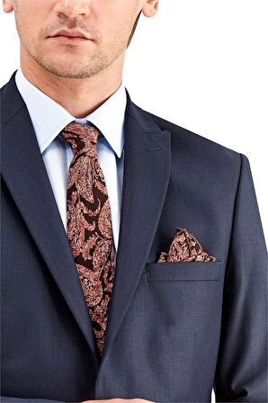 Gabardin Kırlangıç Yaka Astarlı 6 Drop Slim Fit Dar Kesim Takım Elbise 1001225011 Lacivert