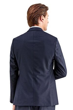 Gabardin Kırlangıç Yaka Astarlı 6 Drop Slim Fit Dar Kesim Takım Elbise 1001225011 Lacivert