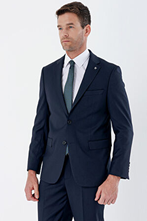 Gabardin Mono Yaka Likralı 6 Drop Comfort Fit Rahat Kesim Klasik Takım Elbise 1001235152 Lacivert
