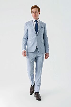 Mavi Örme Kırlangıç Yaka 6 Drop Comfort Fit Rahat Kesim Klasik Takım Elbise 1001240112