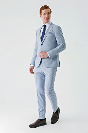 Mavi Örme Kırlangıç Yaka 6 Drop Comfort Fit Rahat Kesim Klasik Takım Elbise 1001240112