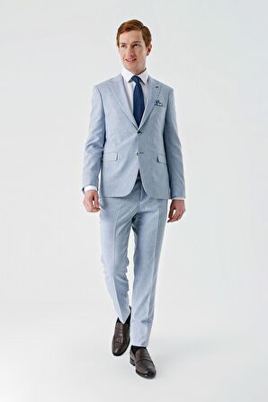 Mavi Örme Kırlangıç Yaka 6 Drop Comfort Fit Rahat Kesim Klasik Takım Elbise 1001240112