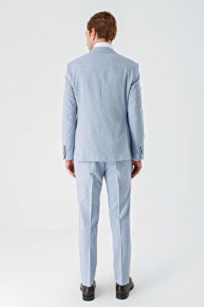 Mavi Örme Kırlangıç Yaka 6 Drop Comfort Fit Rahat Kesim Klasik Takım Elbise 1001240112