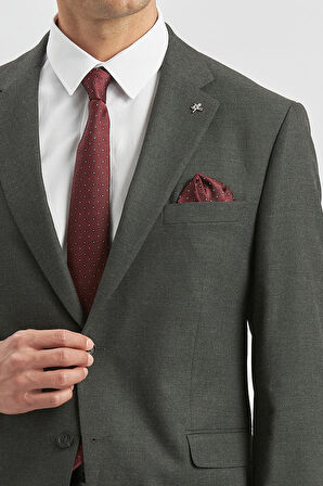 Siyah Kendinden Mono Yaka 2 Düğme 4 Drop Comfort Fit Classic Takım Elbise 1001240181