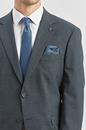 Koyu Lacivert Kendinden Mono Yaka 2 Düğme 4 Drop Comfort Fit Classic Takım Elbise 1001240182