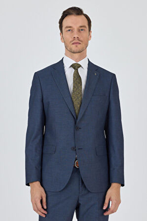 Lacivert Mono Yaka Esnek 6 Drop Comfort Fit Classic Takım Elbise 1001250152