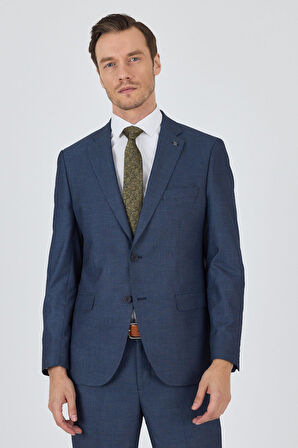 Lacivert Mono Yaka Esnek 6 Drop Comfort Fit Classic Takım Elbise 1001250152