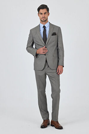 Bej Mono Yaka Esnek 6 Drop Comfort Fit Classic Takım Elbise 1001250152