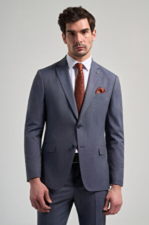 Kendinden Desenli Bez Ayağı Mono Yaka Tam Astar Esnek 6 Drop Slim Fit Takım Elbise 1001250168