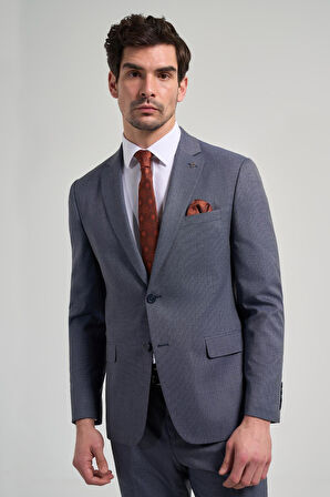 Kendinden Desenli Bez Ayağı Mono Yaka Tam Astar Esnek 6 Drop Slim Fit Takım Elbise 1001250168