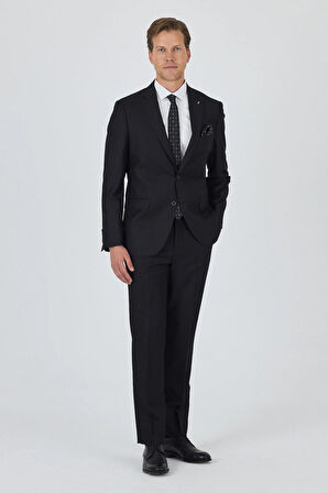 Düz Filafil Mono Yaka Tam Astar 6 Drop Comfort Fit Takım Elbise 1001250170