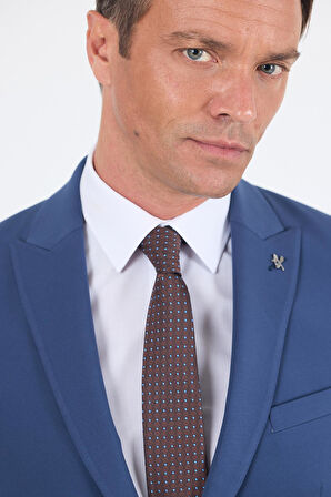 Lacivert Kırlangıç Yaka Kelebek Astar 6 Drop Slim Fit   Beli Lastikli Takım Elbise 1001250176