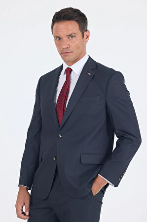 Koyu Antrasit Mono Yaka Bez Ayağı Tam Astar Pamuklu 4 Drop Comfort Fit Classic Takım Elbise 1001250178