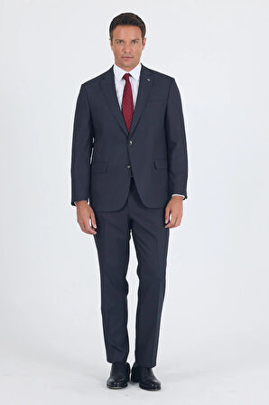 Koyu Antrasit Mono Yaka Bez Ayağı Tam Astar Pamuklu 4 Drop Comfort Fit Classic Takım Elbise 1001250178