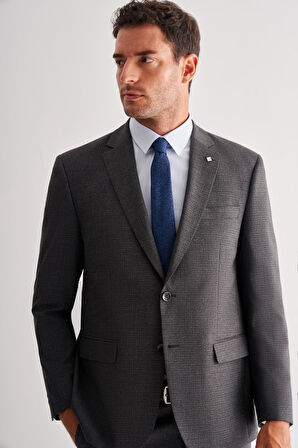 Koyu Antrasit 4 Drop Comfort Fit Classic Takım Elbise 1001255121