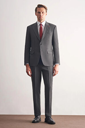 Antrasit Kırlangıç Yaka Tam Astar 6 Drop Slim Fit Takım Elbise 1001255162