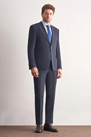 Lacivert Kırlangıç Yaka Tam Astar 6 Drop Slim Fit Takım Elbise 1001255162