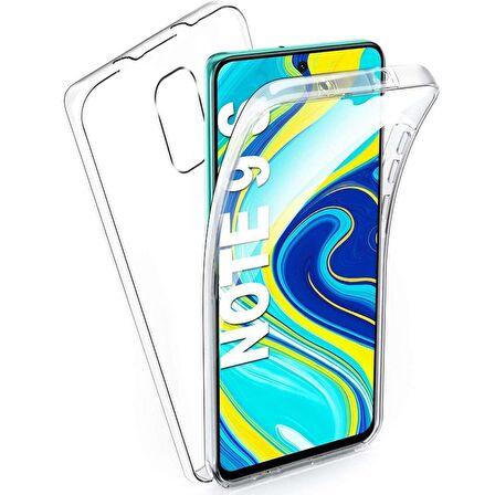 Xiaomi Redmi Note 9 Pro Kılıf Ön Arka Şeffaf Silikon Koruma
