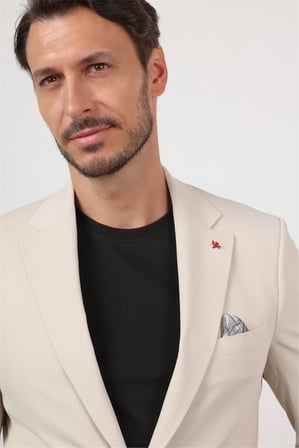 Kendinden Desenli Mono Yaka 6 Drop Slim Fit Takım Elbise 1001260162