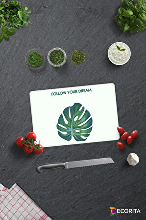 Cam Kesme Tahtası - Cam Kesme Tablası | Follow Your Dream | 20cm x 30cm