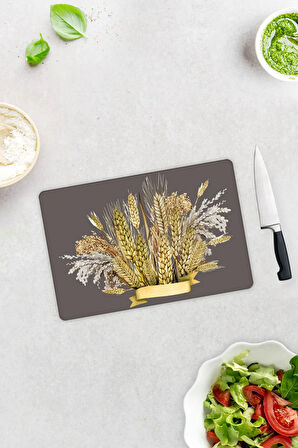 Cam Kesme Tahtası - Cam Kesme Tablası | Buğday Demeti | 20cm x 30cm