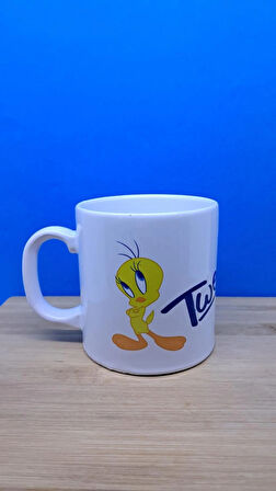 blackleg kulplu bardak Tweety Sarı Civciv Çizgi Film Karakterli  çay kahve içecek bardağı 330 ml.