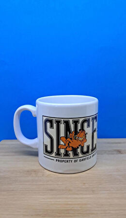 blackleg kulplu bardak Since 1978 yazılı Garfield Çizgi Film karakteri çay kahve içecek bardağı 330 ml.