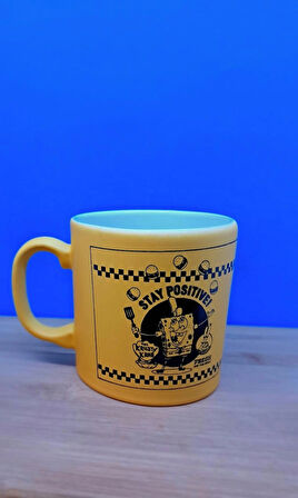 blackleg kulplu bardak Sünger Bob Çizgi Film Karakterli çay kahve içecek bardağı 330 ml.