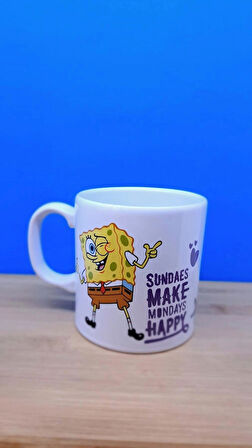 blackleg kulplu bardak  Sünger Bob Çizgi Film Karakterli Yeni  çay kahve içecek bardağı 330 ml.
