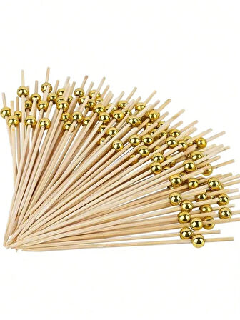 Bambu Altın İnci Top Kürdan 12cm