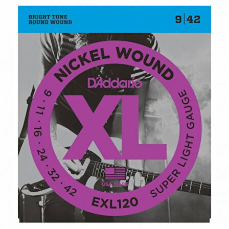 DADDARIO ELEKTRO GİTAR TEL SETİ XL 9-42 NICKEL WOUND SUP