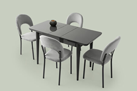 Tekno Hilal MDF Açılır Mutfak Masa Sandalye Takımı 60x100 