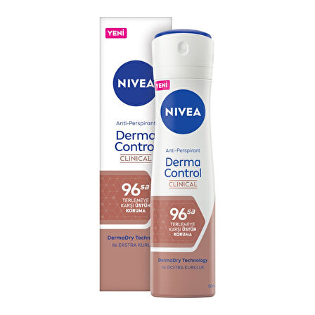 NIVEA Derma Control Clinical Kadın Sprey Deodorant 96 Saat Üstün Koruma 150ml