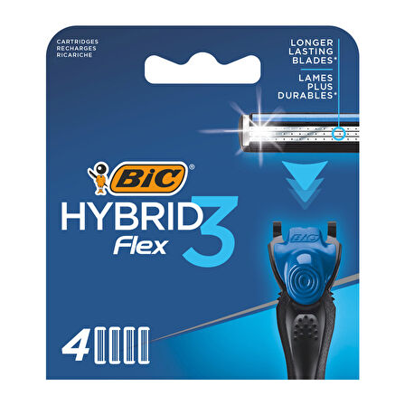 BIC Hybrid 3 Flex Tıraş Bıçağı Yedek Kartuşu 4'lü