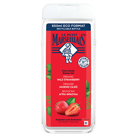 Le Petit Marseillais Duş Jeli Akdeniz Çileği 650 Ml 4 ADET