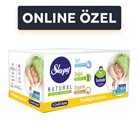 Sleepy Natural Yenidoğan Islak Havlu 12X40 Adet 4 ADET