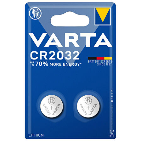 Varta CR2032 Lityum Düğme Pil 2'li Paket (Lityum) 4 ADET