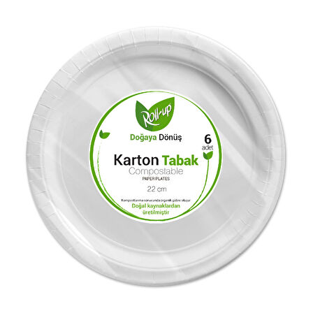 Roll-Up Doğaya Dönüş Karton Tabak 6'lı 22 Cm 4 ADET