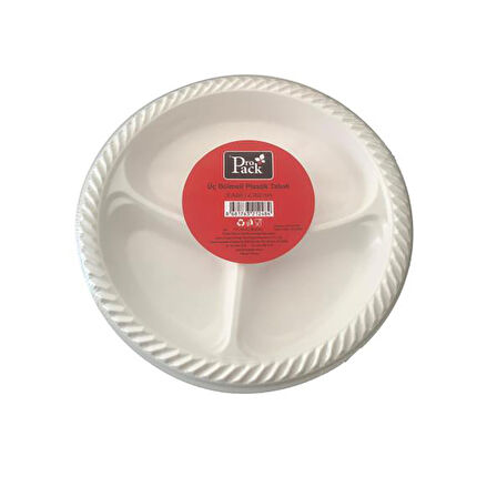 Propack 3 Bölmeli Plastik Tabak 8'li 260 Mm 4 ADET