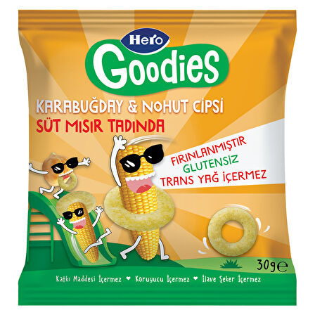 Hero Goodies Süt Mısırlı Karabuğday Nohut Cipsi 30 G 4 ADET