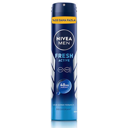 Nivea Men Fresh Active Erkek Sprey Deodorant 200 Ml 4 ADET
