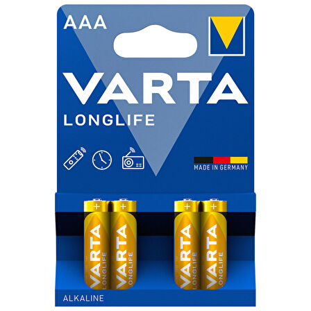 Varta Longlife AAA İnce Kalem Pil 4'lü Paket (Alkalin) 4 ADET