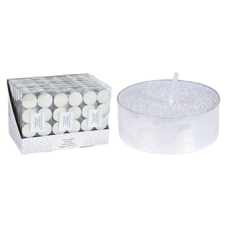 Koopman Beyaz Simli 8'li Tealight Mum 4 ADET