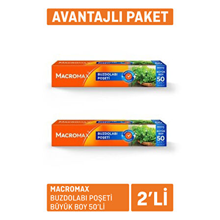 Macromax Buzdolabı Poşeti Büyük Boy 2 x 50'li 4 ADET