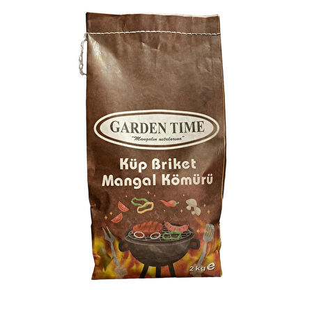 Garden Time Premium Küp Briket Kömür 2Kg 4 ADET