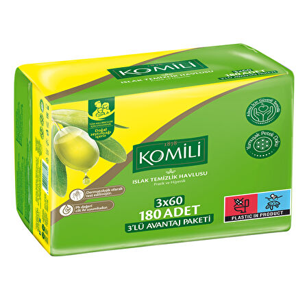 Komili Islak Havlu 3 x 60 Adet