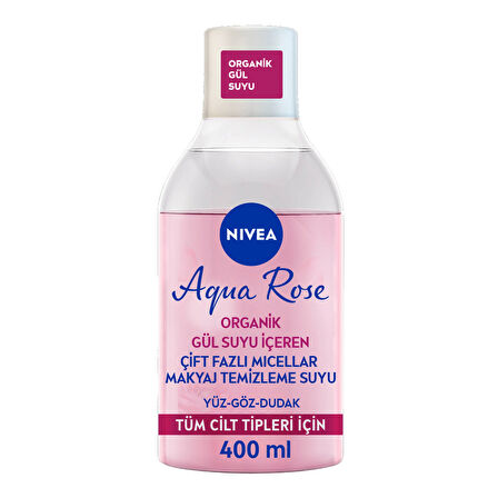 NIVEA Aqua Rose Micellar Gül Suyu İçeren Çift Fazlı Makyaj Temizleme Suyu 400ml