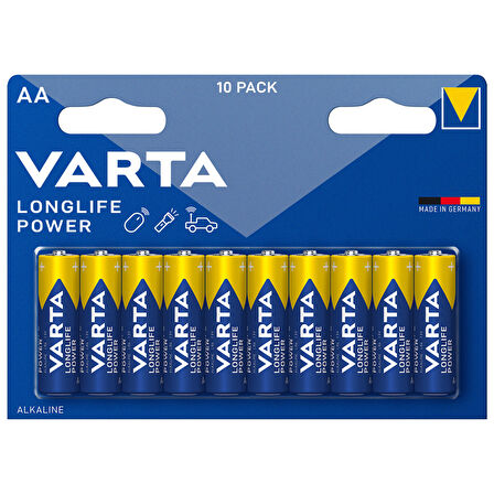 Varta Longlife Power AA Kalem Pil 10'lu Paket (Alkalin)